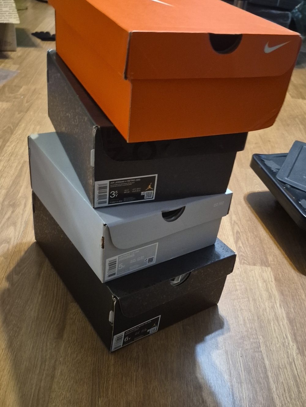 Stack of Sneaker Boxes Empty